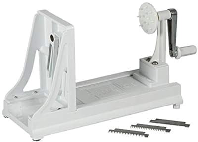 Benriner Turning Slicer, with 4 Japanese Stainless Steel Blades, White