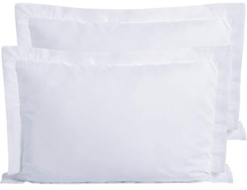 FLXXIE 2 Pack 100% Brushed Microfiber 1800 Oxford Pillowcases, Stain Fade and Wrinkle Resistant, Soft and Cozy King Oxford Pillow Cases | Hotel Quality Pillow Shams, White, 50x90 cm | 20x36 Inches Soft Pillow Covers with Envelope Closure, Fade, Machine Washable, Wrinkle and Shrinkage Resistant
