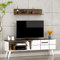 Homidea Nora TV Bank - TV Lowboard - Fernsehtisch (Weiß/Nußbaum)