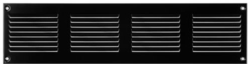Steinberg14 Griglia di Ventilazione Rettangolare 400x100 mm - Griglie di Aerazione in Metallo Nero - Serranda di Scarico dell'aria con Zanzariera - Copri Bocchetta Interna a Parete e a Soffitto