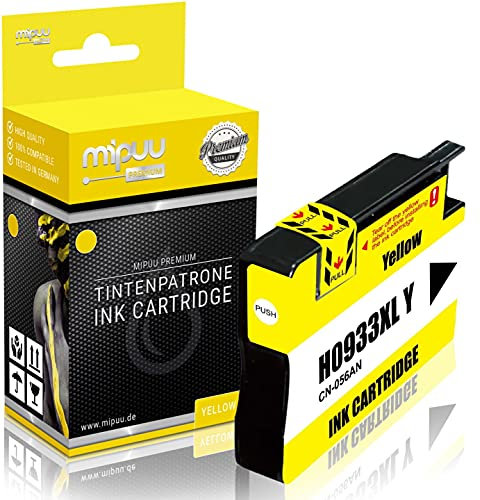 Mipuu Tinte kompatibel mit HP 933XL CN056AE (Yellow) für HP Officejet 6100 6600 6600E 6700 7110 7510 7510A 7510 Wide 7610 7610AIO 7612 7612WF - 16 ml