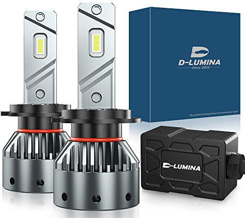 D-Lumina Lampadina H7 LED Canbus 100W 16000LM Auto Lampada per auto Conversione luci lampadina 6000K - 1 anni di garanzia,2 pezzi