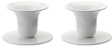 Kunstindustrien® The Bell Kerzenhalter Stabkerze, in 16 Farben erhältlich, Minimalistischer Kerzenständer aus Eisen, Candle Holder für Kerzen mit Durchmesser von 21-23 mm, 2er-Set (Weiß)