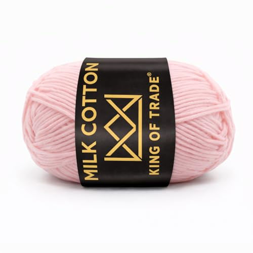 Milchwolle Milchbaumwolle Milchgarn Häkeln Stricken 100m 50g 6 Stück Hell-Rosa