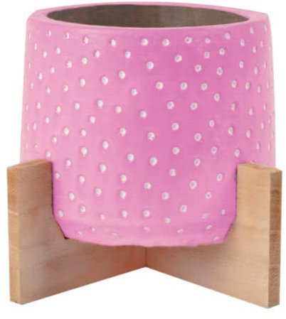 FabFinds Indoor Planter Indoor Decorative Flower Plant Pots (11cm, Spotty Pink)