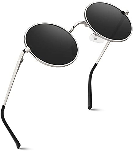 GQUEEN Retro Runde Polarisierte Sonnenbrille Herren Damen UV400 Schutz MEZ1