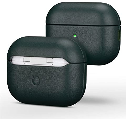 Haobobro [Nappa Series] Cover AirPods Pro 2 - Custodia in pelle per Apple AirPods Pro seconda generazione 2022 - Realizzata a mano in vera pelle - Protezione Full Body : Case Antiurto - Verde