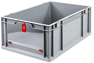 PROREGAL Eurobox NextGen Insight Cover | HxBxT 22x40x60 | 44 Liter | Hoch/Rot | Eurobehälter, Transportbox, Transportbehälter, Stapelbehälter