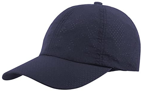 KYEYGWO Atmungsaktive Baseball Cap für Damen und Herren, Schnell Trocknend Baseballkappe Verstellbar Sonnenhut Einfarbig Outdoor Sportmütze, Dunkelblau