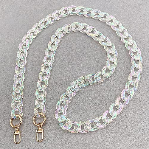 Handykette Universal zum Umhängen-Kompatibel mit jedem Handy und Smartphone,Kette zum Umhängen,Diagonale Spannweite handy kette,Bunte Telefonkette aus Acryl,Handy Dekoration,Tasche Anhänger,Weiss