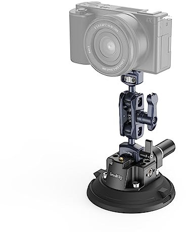SMALLRIG Supporto a Ventosa per Fotocamera da 4 con Braccio Magico a Testa Sferica, Supporto per Auto per Fotocamera Leggera/Fotocamera d'Azione/Telefono, Ventosa per Pompa ad Aria - 4236B