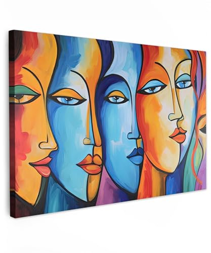 MuchoWow© Wandbilder Groß 120x80 cm XXL Wohnzimmer Wanddeko Schlafzimmer Zimmerdeko Fotowand Zimmer Deko Wand Dekoration Wall Art Kunstdruck - Kopf - Öl - Gemälde - Bunt