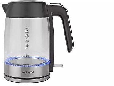 Cookworks Illuminating Kettle - Glass and Stainless Steel Its Transparent Glass Design Not Only Looks Pretty Swanky