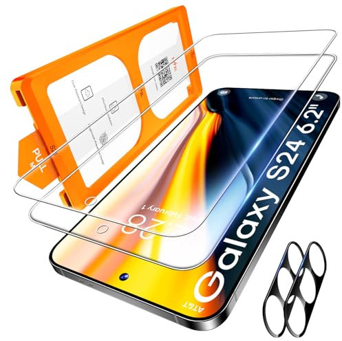 LϟK 2 Pezzi Vetro Temperato per Samsung Galaxy S24 Pellicola Protettiva 9H Durezza Senza Bolle HD Schermo Protettivo Facile Kit D'Installazione