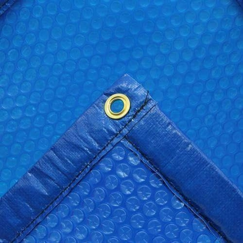 SAXONICA Pool ISO Solarfolie Rechteckpool 700 x 350 cm I blau I mit Randverstärkung I Poolabdeckung Luftpolsterfolie