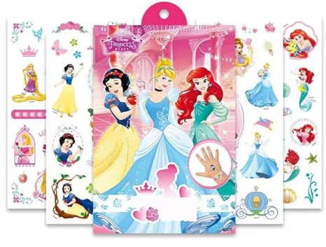80 Princess Temporäre Tattoos PRINZESSIN Temporary Tattoo Stickers Set Party Favor Tattoo Aufkleber (4 Blätter)