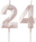 24th Birthday Candles, Rose Gold Number Candles Birthday Decoration, Happy Birthday Cake Toppers, for Birthday Parties Weddings Company Anniversaries (Rose Gold, 24)