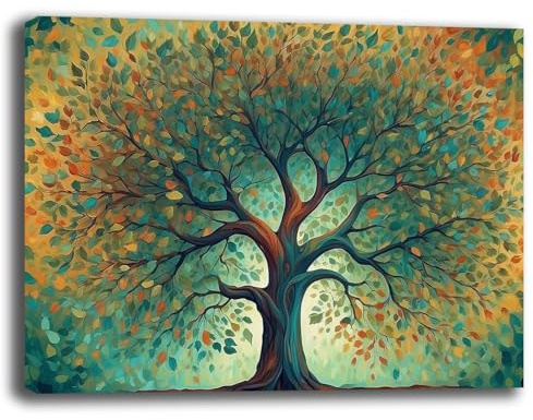 Printerland Quadro Moderno soggiorno ALBERO della VITA Astratto Quadri moderni da Parete XXL grande Stampa su tela Canvas Decorazione Murale muro Arredo Camera da letto Salone (12, 70x100 cm)