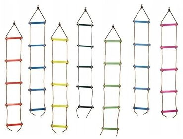 GigiToys® Strickleiter für Kinder mit 5 Kunststoffsprossen | Länge 180 cm | Strickleiter Stufenleiter Hängeleiter | Belastung 50 kg | Outdoor | Spielleiter für den Spielplatz zu Hause | Grün