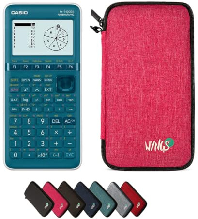 Casio fx-7400GIII inkl. WYNGS Schutztasche Pink - Grafikrechner - Basic Set