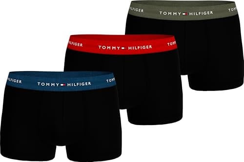 Tommy Hilfiger 3P WB Trunk Um0Um02763, Boxer, Uomo, Rosa (DP Indgo/Prm Rd/Utlty Olv), S