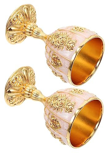 Mikinona 2pezzi Bicchieri Da Vino Vintage Inossidabile Per Feste e Matrimoni Eleganti Decorative Per Cocktail e Vino Design Antiscivolo e Resistente