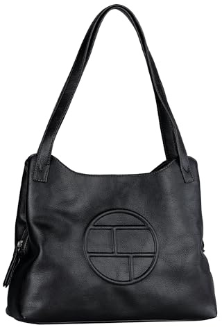 TOM TAILOR Rosabel Damen Shopper Umhängetasche Reißverschluss Groß Schwarz
