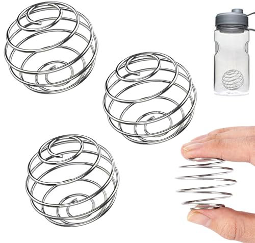 3 PCS Palla Shaker Proteico, Bottiglia in acciaio inox Mixer Ball, Mixer Proteico Sport Fitness Shaker Proteico Shaker Bottiglia Tazza Filo Frusta Palla di miscelazione per le proteine mescolato