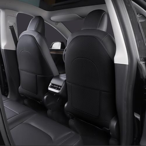 Arcoche Model Y Rücksitzschutz für Tesla Autositz Zurück Abdeckung Zubehör für Model 3 Y S X Leder Kick Mats Anti-Fußabdruck Anti-Scratch mit Aufbewahrungstasche 2 PCS