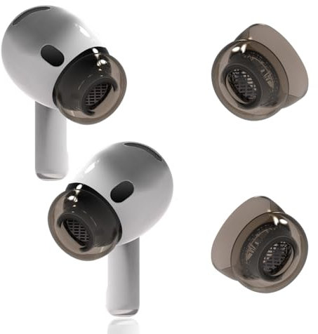 Gommini per AirPods 4 per la Riduzione del Rumore, Punte Auricolari Sostitutive in Morbido Silicone Antiscivolo Airpods 3&4 con Custodia Portatile (Black, M)