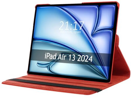Funda Giratoria 360 para Apple iPad Air 2024 13 (M2) Color Roja