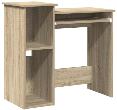 vidaXL Desk with Shelves Sonoma Oak 84x40x78 cm Engineered Wood, office desk, study desk, standing desk, computer desk, writing desk