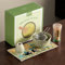 Matcha Whiskey Set, 7PCS Ceramic Matcha Mixer, Including Matcha Bowl, Matcha Whiskey & Stand, Spoon & Spoon Holder, Sieve & Tea Towel, Japanese & Song Dynasty Tea Ceremony Gift Box (Mottled Green)