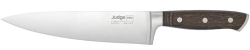 Judge Pro 21cm/8 Cooks Knife - High-Grade Carbon Stainless Steel Blade, Dishwasher Safe, Hard-Wearing Wood Handle, Easy to Sharpen