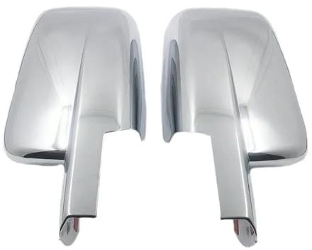 QFJFBGGH Auto Spiegelkappen Für Dodge Für Ram 1500 2009-2018 Autoaufkleber Rückspiegel Seitenspiegelabdeckung Flügelkappe Außentür Rückansicht Gehäuseverkleidung Chrom Silber ABS Rückspiegelgehäuse