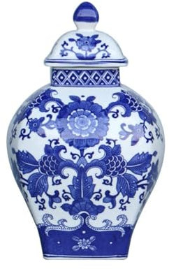 vase ceramique Vase décoratif en porcelaine bleu et blanc, vase traditionnel chinois bleu et blanc, vase en porcelaine, vase en céramique antique, vases à fleurs créatifs en céramique, style Ming de C