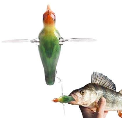Künstliche Schwimmringe: Vogelform mit robusten Haken, realistisches Design, um Raubtiere anzulocken, drehbar für frisches oder salziges Wasser, ideal für Fluss, See, Throo