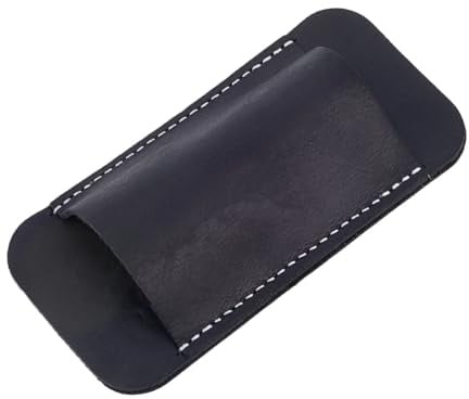 CALFOVERA Cowhide Leather Durable Multitool Pouch Sheath with Clip EDC Belt Organizer Genuine Leather Horizontal Sheath Compact Tools Holder Holster for for Belt Pocket Organizer Men(Black)
