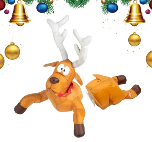 Arroopu Decorazioni Natalizie per Finestre - Simpatico Babbo Natale e Renne Che Si Schiantano Decorazioni per Vetrate | con Effetto Rotto - per Soggiorno Camera da