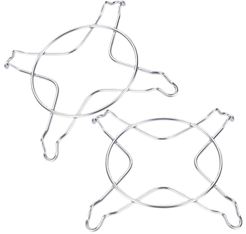 HIAKDOFT 2 Stück Edelstahl Wok ring Hitzebeständiger Anti rutsch Kochring für Gasherd und Induktionsherd Multifunktionaler Topfträger mit Isolierendem Design für Gleichmäßiges und