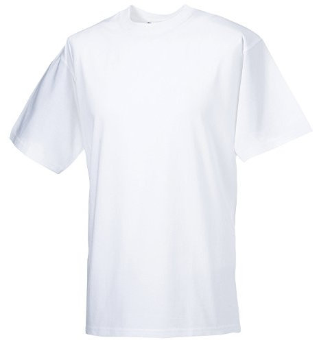 Russell Europe Mens Classic Heavyweight Ringspun Short Sleeve T-Shirt (M) (White)