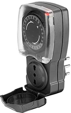 Velamp Presa Temporizzata - Programmatore timer giornaliero - Per esterni impermeabile IP44- Spina grande 16 A e Presa bivalente 10/16A - Carico max 3600W/16A