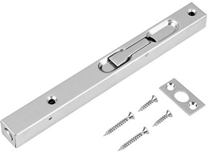 Fdit Perno de Cerradura Perno de Puerta de Acero Inoxidable 304 Cerrojo de Cerradura Pestillo de Seguridad de Puerta Doble con Primavera Potente(8 Pulgadas)
