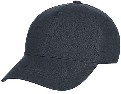 Lipodo Leinen Basecap Baseballcap Herren Damen Größenverstellbar 6-Panel Cap Curved Brim Frühjahr Sommer Kappe dunkelblau One Size