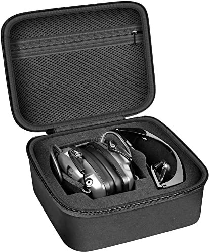 PAIYULE Tasche für 3M Peltor Optime I Kapselgehörschützer/Honeywell 1013530 Impact Sport Ohrenschützer + Uvex Arbeitsschutzbrille/Bügelbrille 9192 Pheos Shooting Gläser Hülle