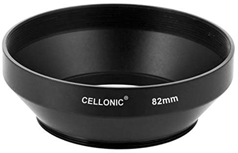 CELLONIC Parasol Gran Angular Ø 82mm Compatible con Ø 82mm Lens Hood de Rosca, Protector Solar para Objetivos Circular/Cilíndrico