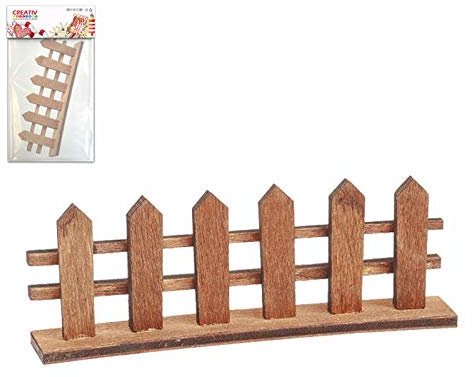 CREATIV DISCOUNT Miniatur- Zaun, 8,5 x 3cm, braun