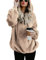 iWoo Winter Pullover Damen Casual Winterpullover Kapuzenpullover Langarm Pullover Hoodie Kuschelpullover für Damen(Khaki,XL)