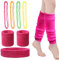 BETESSIN 80er Jahre Outfit Damen Set - inkl. 4X Halsketten, 1 Neon Stirnband, 2X Armbänder und 2X Beinstulpen - Kostüm Accessoires für 1980s Mottoparty, Neon Party, Karneval, Fasching, Fastnacht usw.