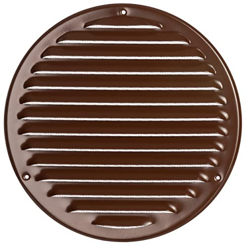 Ø 200mm Redonda Metalica Rejilla de Ventilación con Mosquitera - Marrón